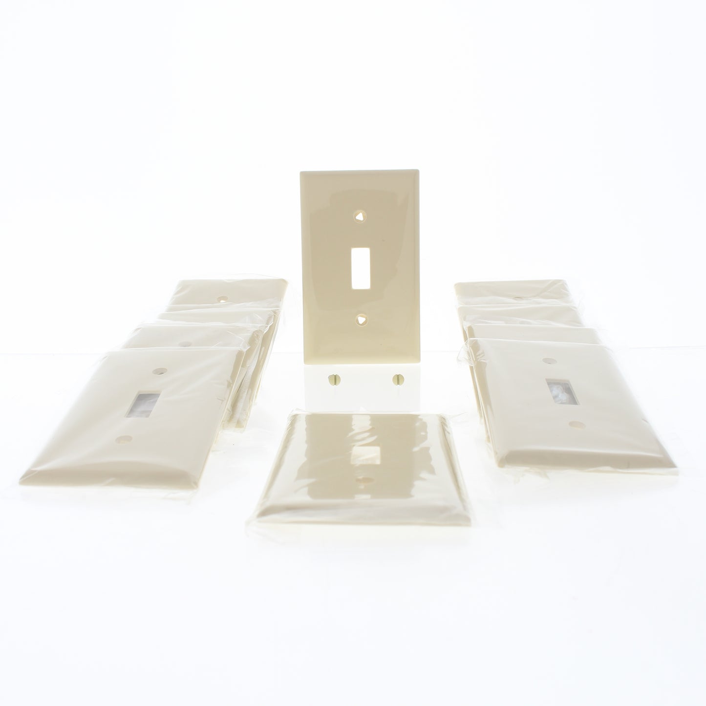 Eaton 5134V Ivory 1-Gang Toggle Unbreakable Nylon Standard Wallplate Cover 10pcs