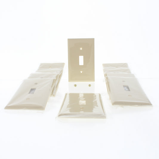 Eaton 5134V Ivory 1-Gang Toggle Unbreakable Nylon Standard Wallplate Cover 10pcs