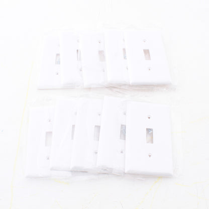 Eaton 5134W White 1-Gang Toggle Unbreakable Nylon Standard Wallplate Cover 10pcs