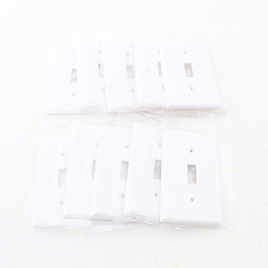 Eaton 5134W White 1-Gang Toggle Unbreakable Nylon Standard Wallplate Cover 10pcs