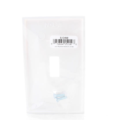 Eaton 5134W White 1-Gang Toggle Switch Unbreakable Nylon Standard Size Wallplate