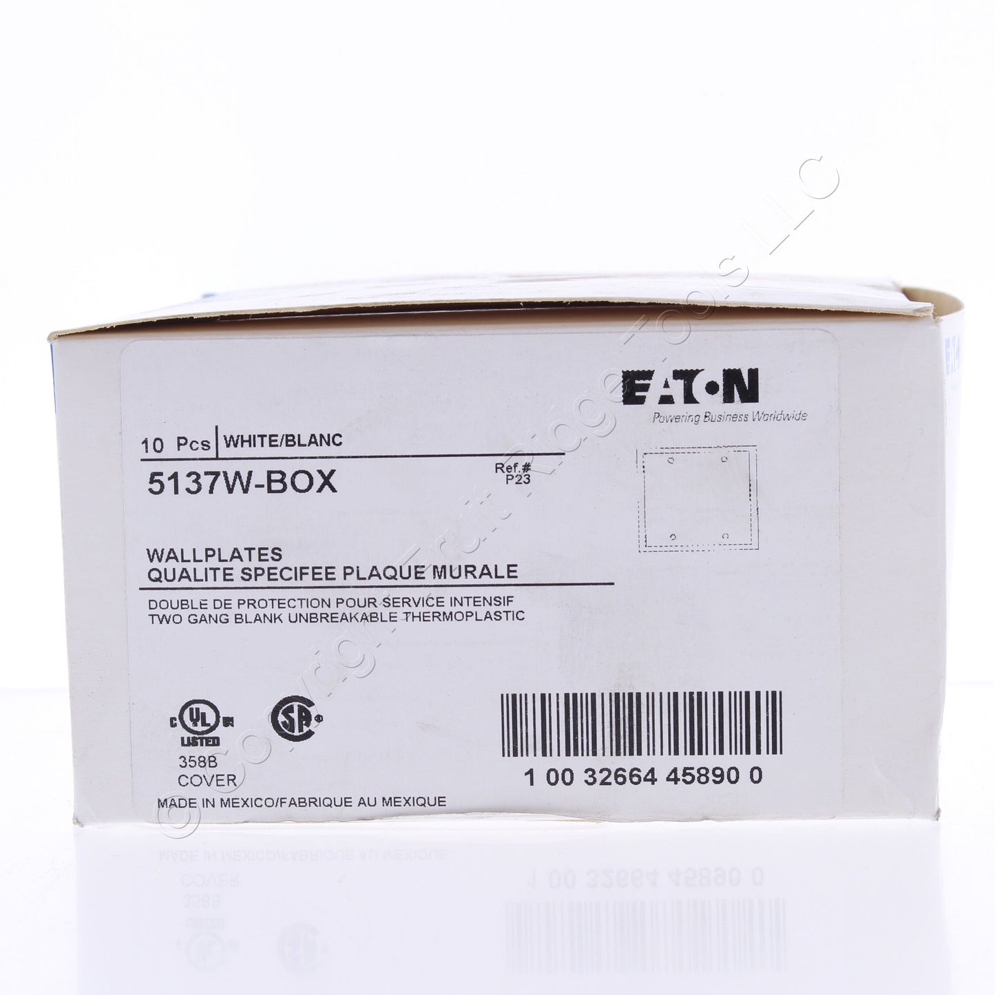 Eaton 5137W White 2-Gang Blank Unbreakable Nylon Wallplate Cover Box Mount 10pcs