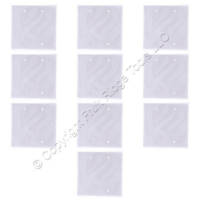 Eaton 5137W White 2-Gang Blank Unbreakable Nylon Wallplate Cover Box Mount 10pcs