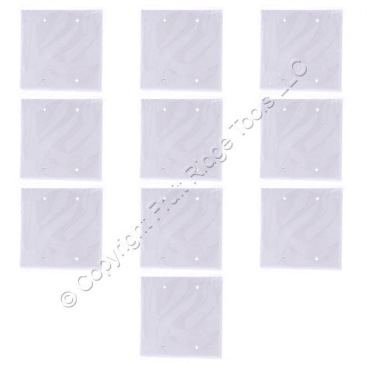 Eaton 5137W White 2-Gang Blank Unbreakable Nylon Wallplate Cover Box Mount 10pcs