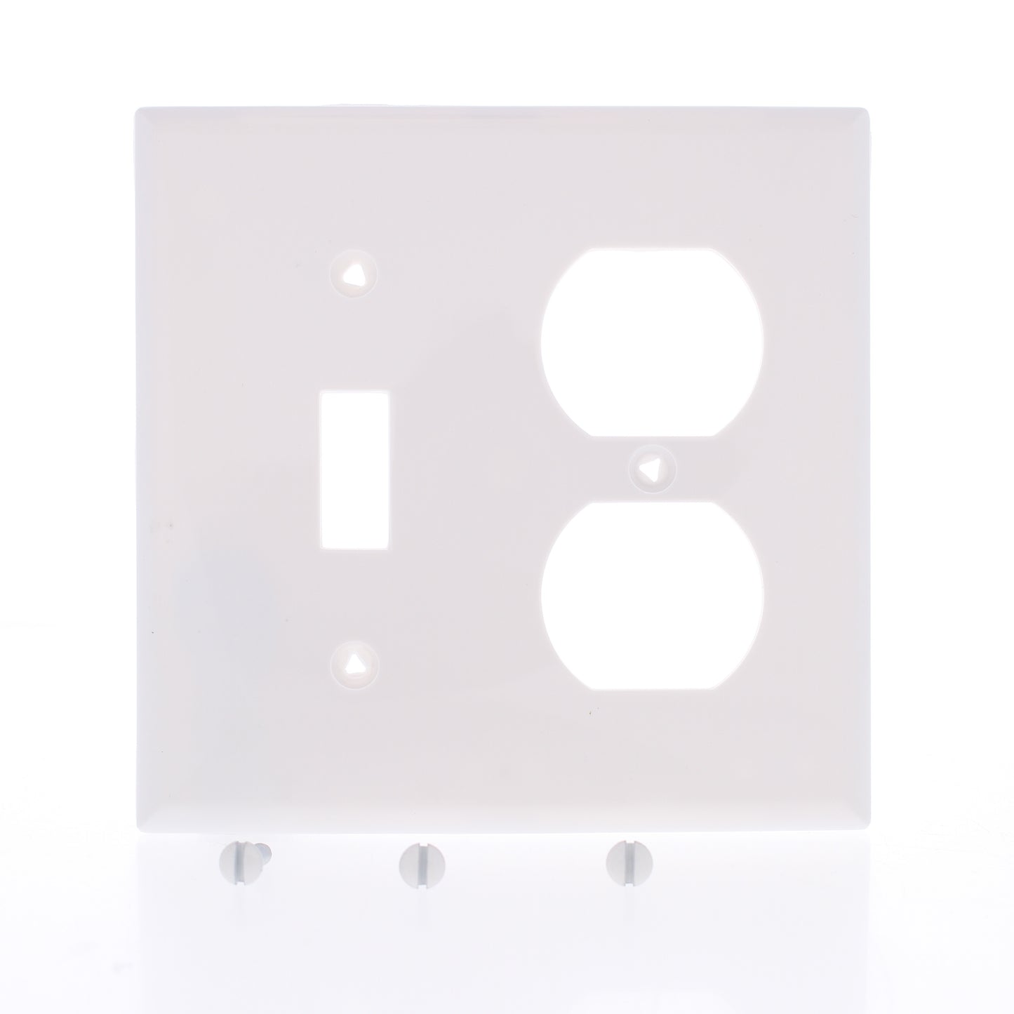 Eaton 5138W White 2-Gang Toggle Duplex Unbreakable Nylon Wallplate Cover 10pcs