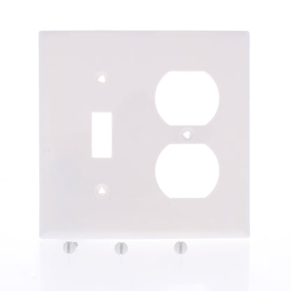 Eaton 5138W White 2-Gang Toggle Duplex Unbreakable Nylon Wallplate Cover 10pcs