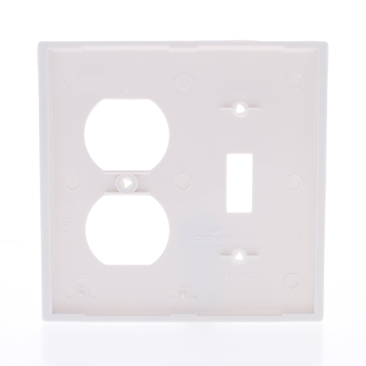 Eaton 5138W White 2-Gang Toggle Duplex Unbreakable Nylon Wallplate Cover 10pcs
