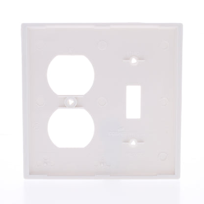 Eaton 5138W White 2-Gang Toggle Duplex Unbreakable Nylon Wallplate Cover 10pcs