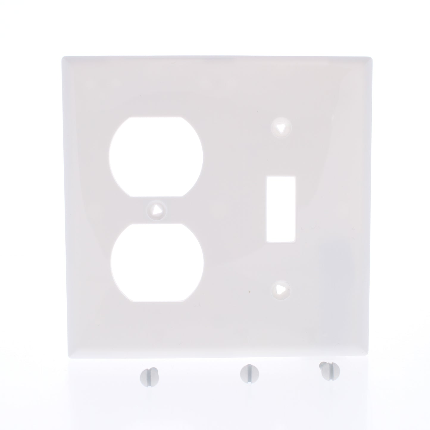 Eaton 5138W White 2-Gang Toggle Switch Duplex Outlet Unbreakable Wallplate Cover