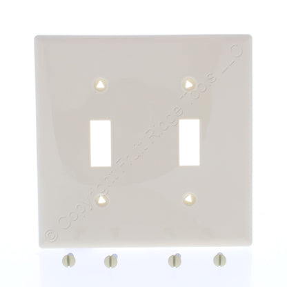 Eaton 5139V Ivory 2-Gang Toggle Unbreakable Nylon Standard Wallplate Cover 10pcs