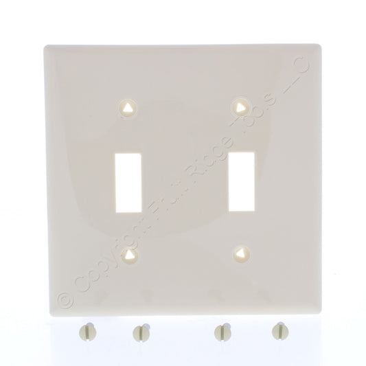 Eaton 5139V Ivory 2-Gang Toggle Unbreakable Nylon Standard Wallplate Cover 10pcs