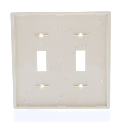 Eaton 5139V Ivory 2-Gang Toggle Unbreakable Nylon Standard Wallplate Cover 10pcs
