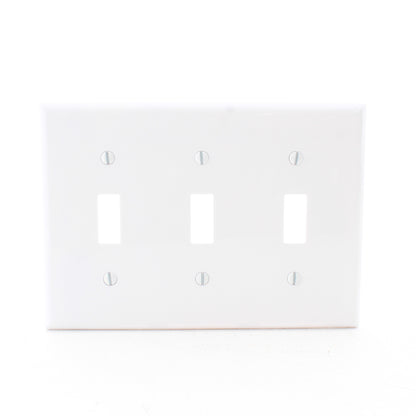 Eaton 5141W White 3-Gang Toggle Switch Unbreakable Standard Wallplate Cover
