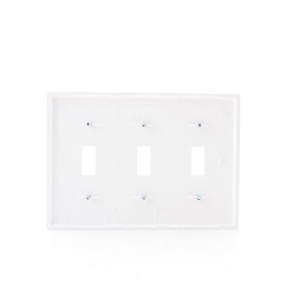 Eaton 5141W White 3-Gang Toggle Switch Unbreakable Standard Wallplate Cover