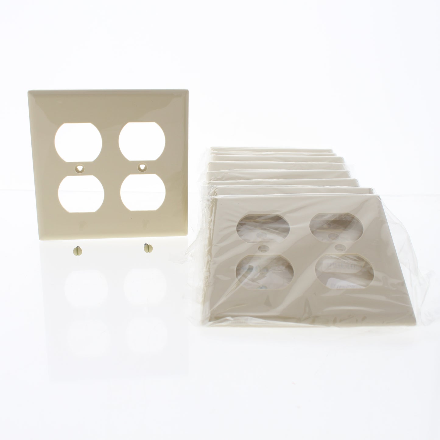 Eaton 5150V Ivory 1-Gang Duplex Unbreakable Nylon Standard Wallplate Cover 10pcs