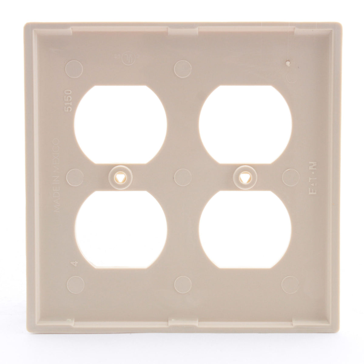Eaton 5150V Ivory 2-Gang Receptacle Unbreakable Wallplate Duplex Outlet Cover