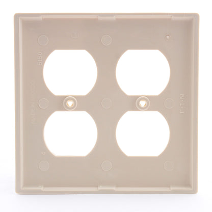 Eaton 5150V Ivory 2-Gang Receptacle Unbreakable Wallplate Duplex Outlet Cover