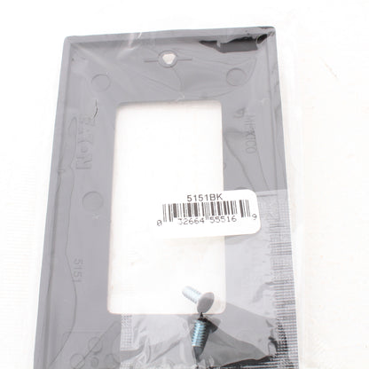 Eaton 5151BK Black 1-Gang Decorator Unbreakable Nylon Standard Wallplate Cover