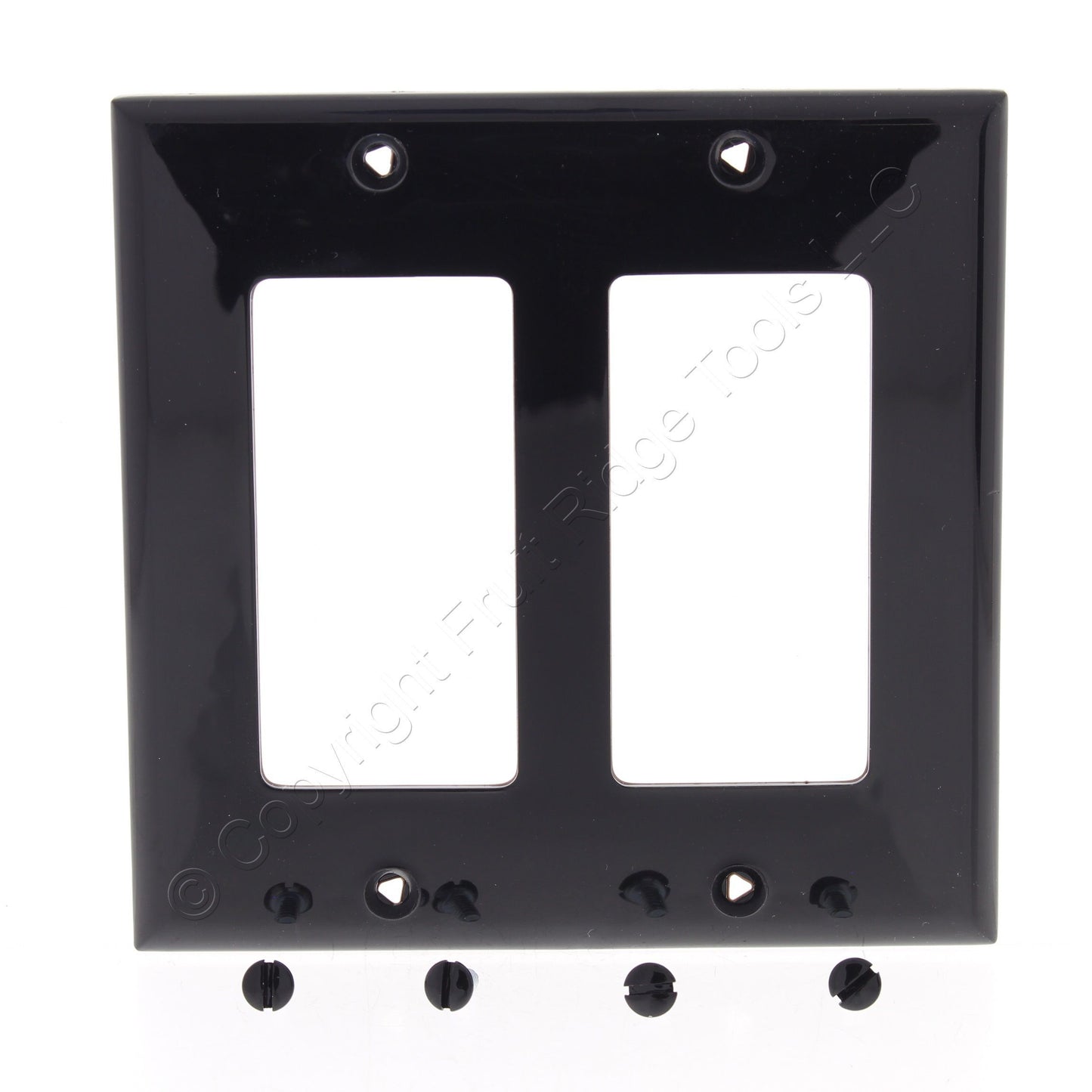 Eaton 5152BK Black 2-Gang Decorator Unbreakable Nylon Standard Wallplate Cover