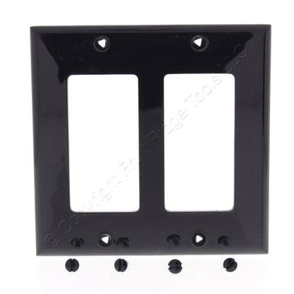 Eaton 5152BK Black 2-Gang Decorator Unbreakable Nylon Standard Wallplate Cover