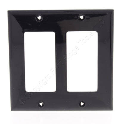 Eaton 5152BK Black 2-Gang Decorator Unbreakable Nylon Standard Wallplate Cover