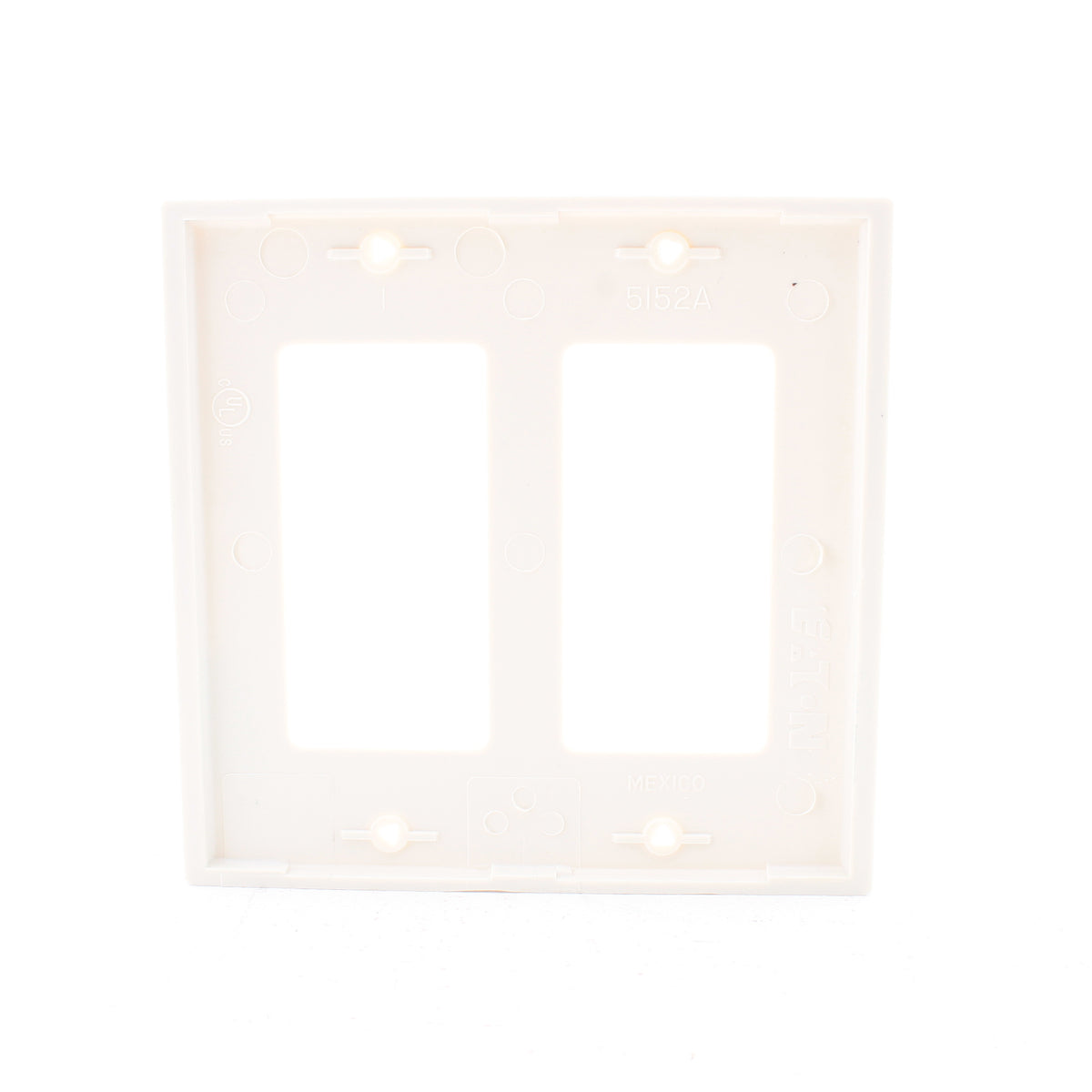 Eaton 5152LA Light Almond 2-Gang Decorator GFI Unbreakable Nylon Wallplate Cover