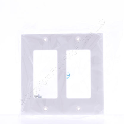 Eaton 5152W White 2-Gang Decorator Unbreakable Standard Wallplate Cover 10pcs