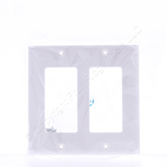 Eaton 5152W White 2-Gang Decorator Unbreakable Standard Wallplate Cover 10pcs