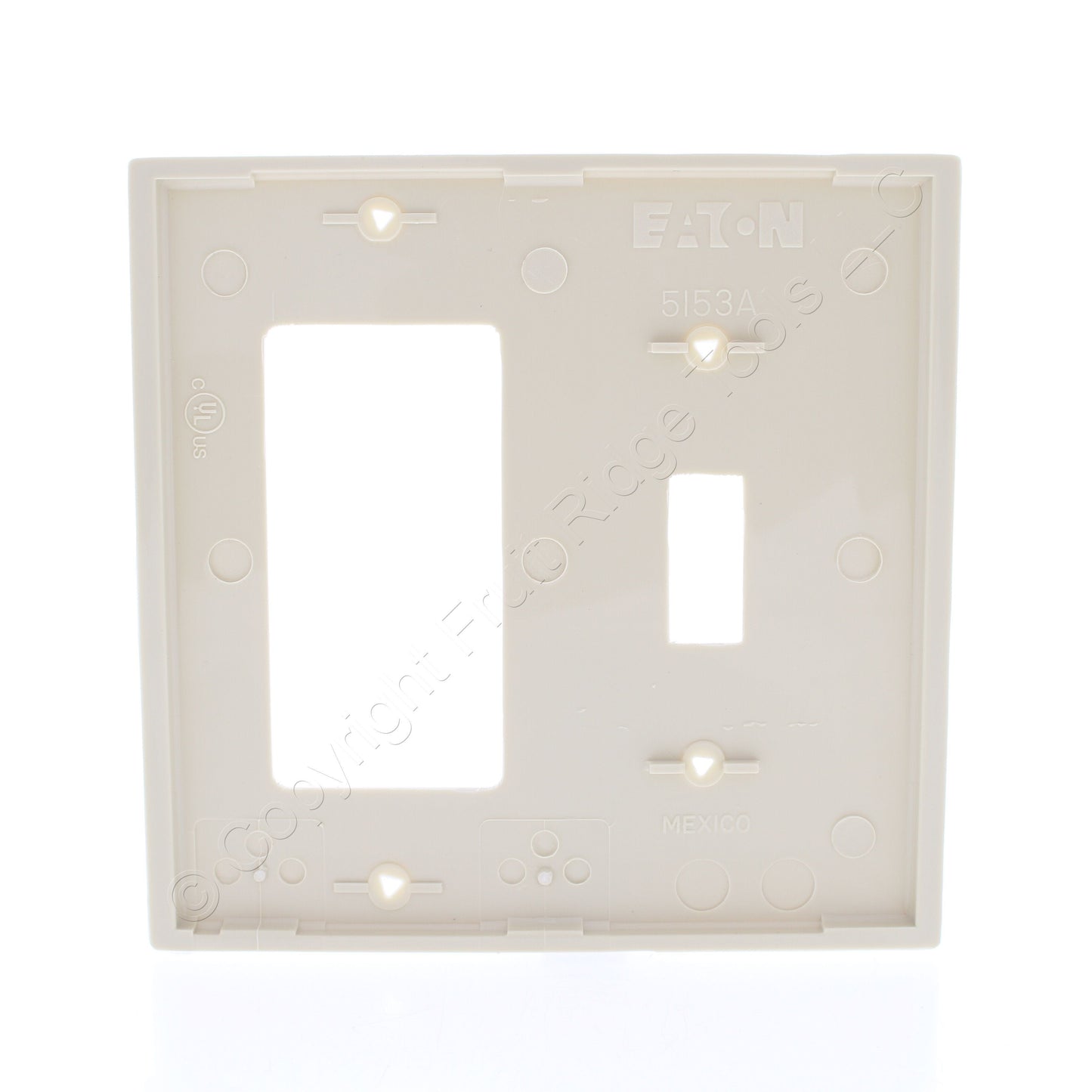 Eaton 5153V Ivory 2-Gang Toggle Switch Decorator GFI Unbreakable Wallplate 10pcs