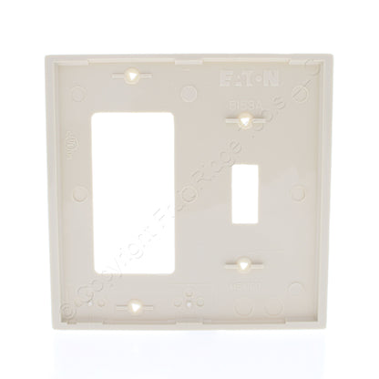 Eaton 5153V Ivory 2-Gang Toggle Switch Decorator GFI Unbreakable Wallplate 10pcs