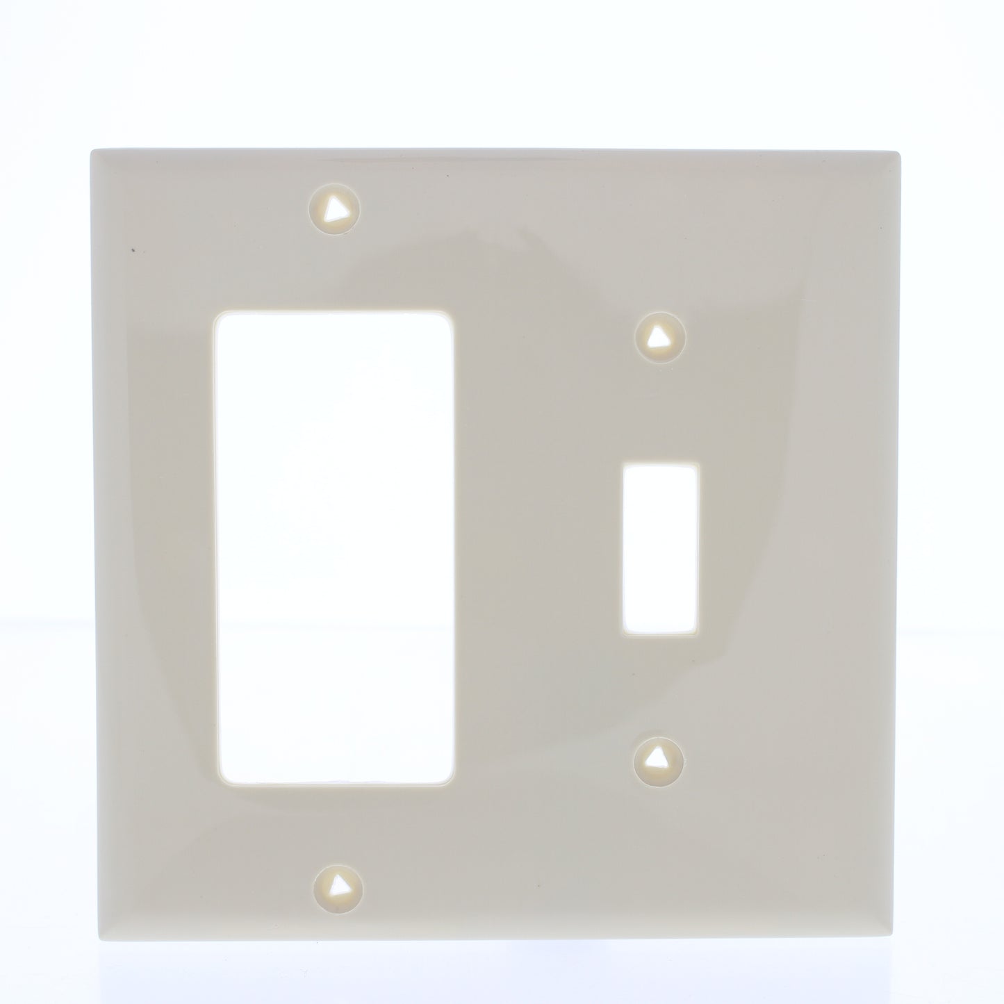Eaton 5153V Ivory 2-Gang Toggle Switch Decorator GFI Unbreakable Nylon Wallplate
