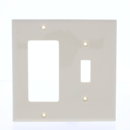 Eaton 5153V Ivory 2-Gang Toggle Switch Decorator GFI Unbreakable Nylon Wallplate