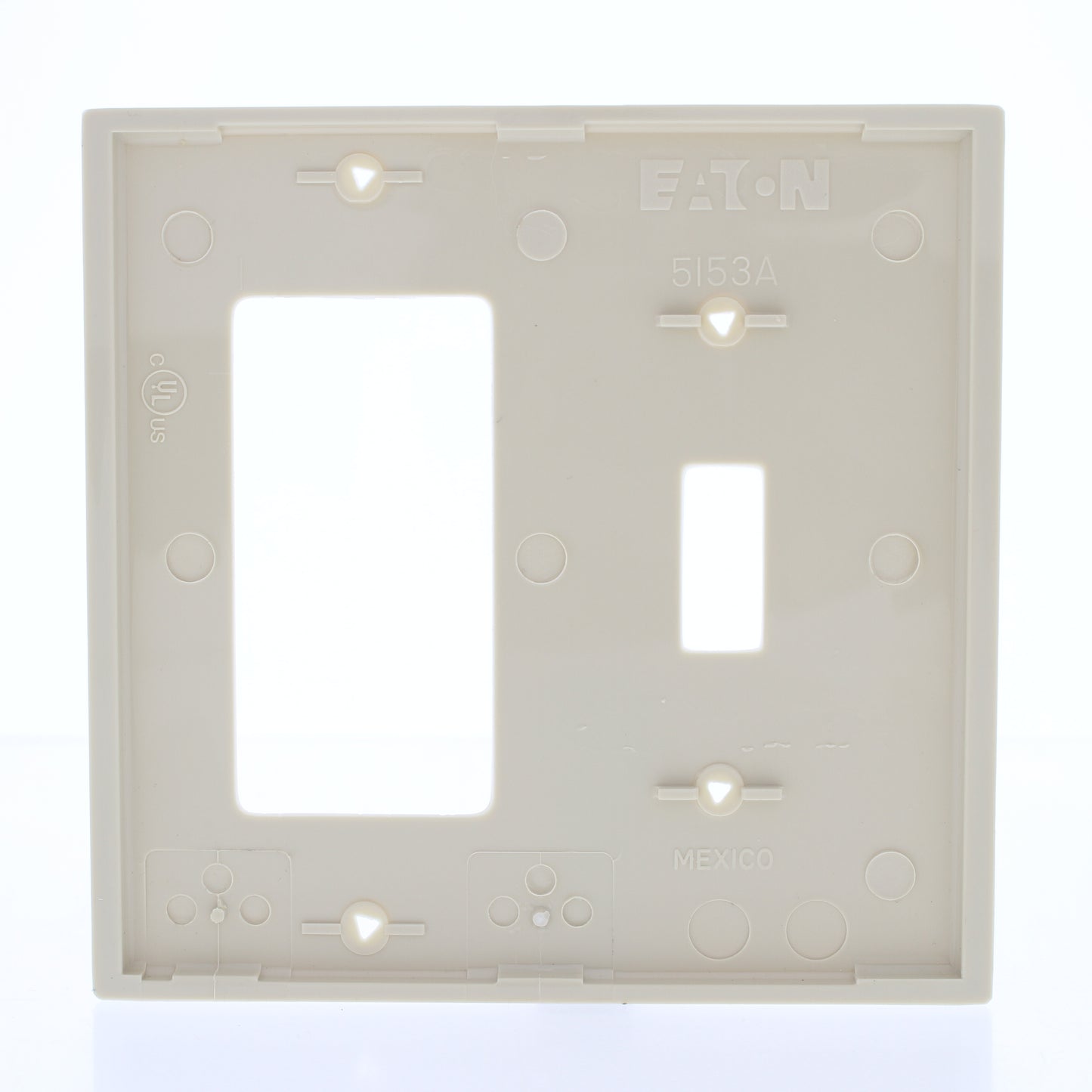Eaton 5153V Ivory 2-Gang Toggle Switch Decorator GFI Unbreakable Nylon Wallplate