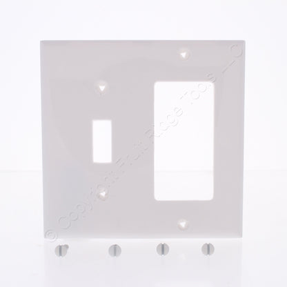 Eaton 5153W White 2-Gang Toggle Switch Decorator GFI Unbreakable Wallplate 10pcs