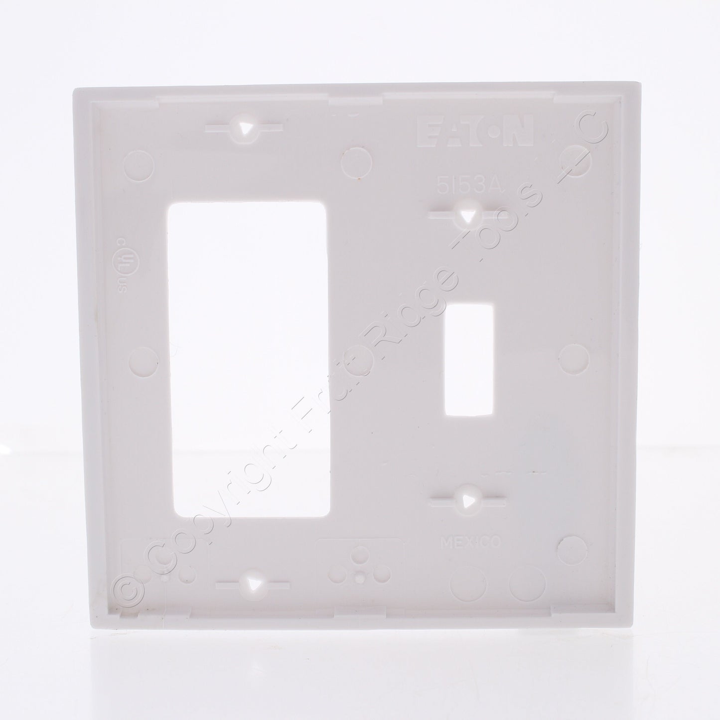 Eaton 5153W White 2-Gang Toggle Switch Decorator GFI Unbreakable Wallplate 10pcs