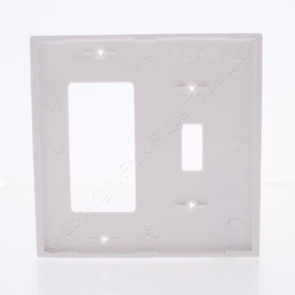 Eaton 5153W White 2-Gang Toggle Switch Decorator GFI Unbreakable Wallplate 10pcs