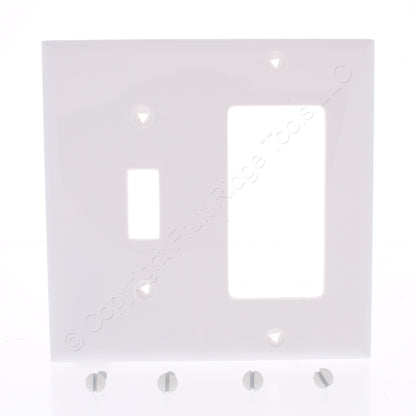 Eaton 5153W White 2-Gang Toggle Switch Decorator GFI Unbreakable Nylon Wallplate
