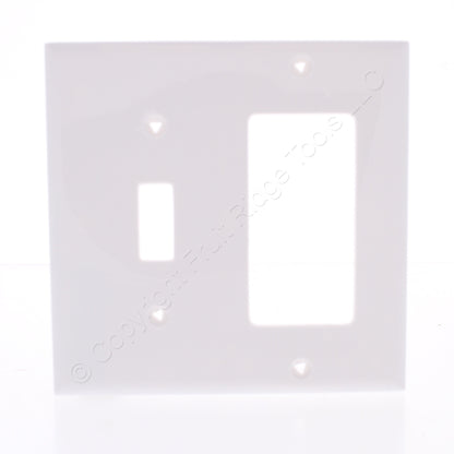 Eaton 5153W White 2-Gang Toggle Switch Decorator GFI Unbreakable Nylon Wallplate