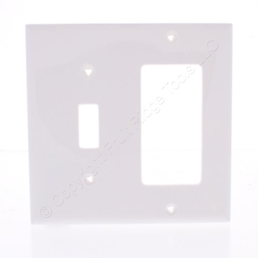 Eaton 5153W White 2-Gang Toggle Switch Decorator GFI Unbreakable Nylon Wallplate
