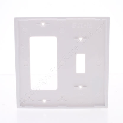 Eaton 5153W White 2-Gang Toggle Switch Decorator GFI Unbreakable Nylon Wallplate