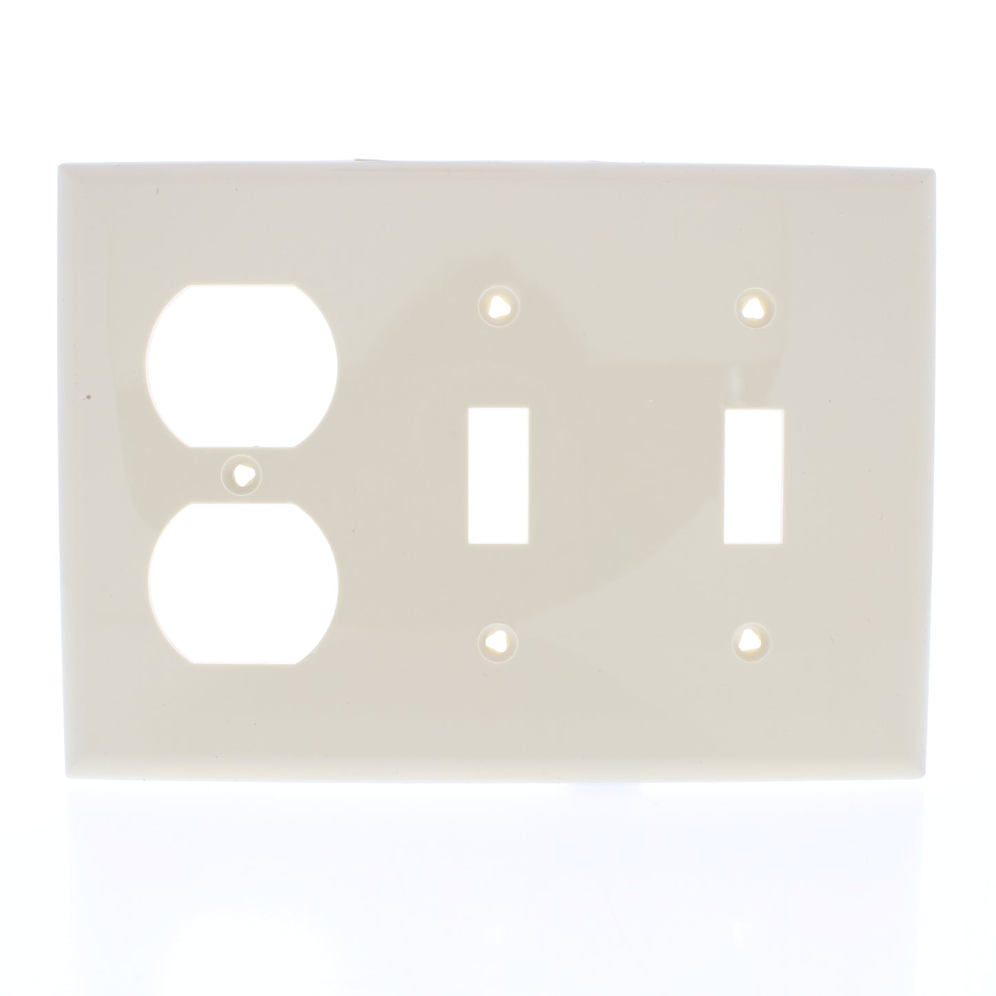 Eaton 5158V Ivory 3-Gang Toggle Switch Duplex Outlet Unbreakable Wallplate Cover