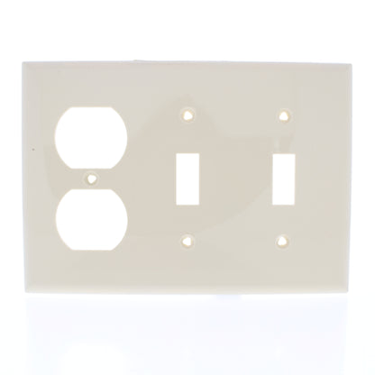 Eaton 5158V Ivory 3-Gang Toggle Switch Duplex Outlet Unbreakable Wallplate Cover