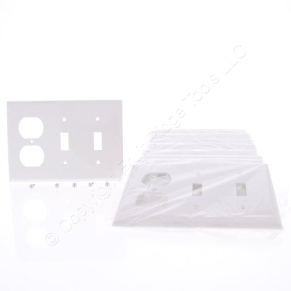 Eaton 5158W White 3-Gang Toggle Duplex Unbreakable Nylon Wallplate Cover 10pcs