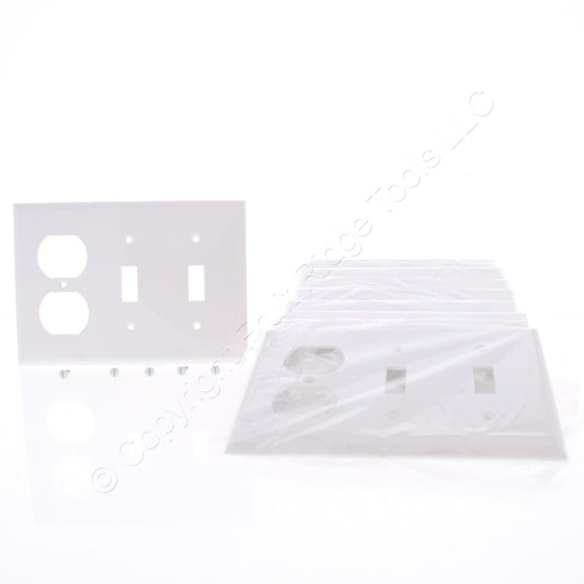 Eaton 5158W White 3-Gang Toggle Duplex Unbreakable Nylon Wallplate Cover 10pcs