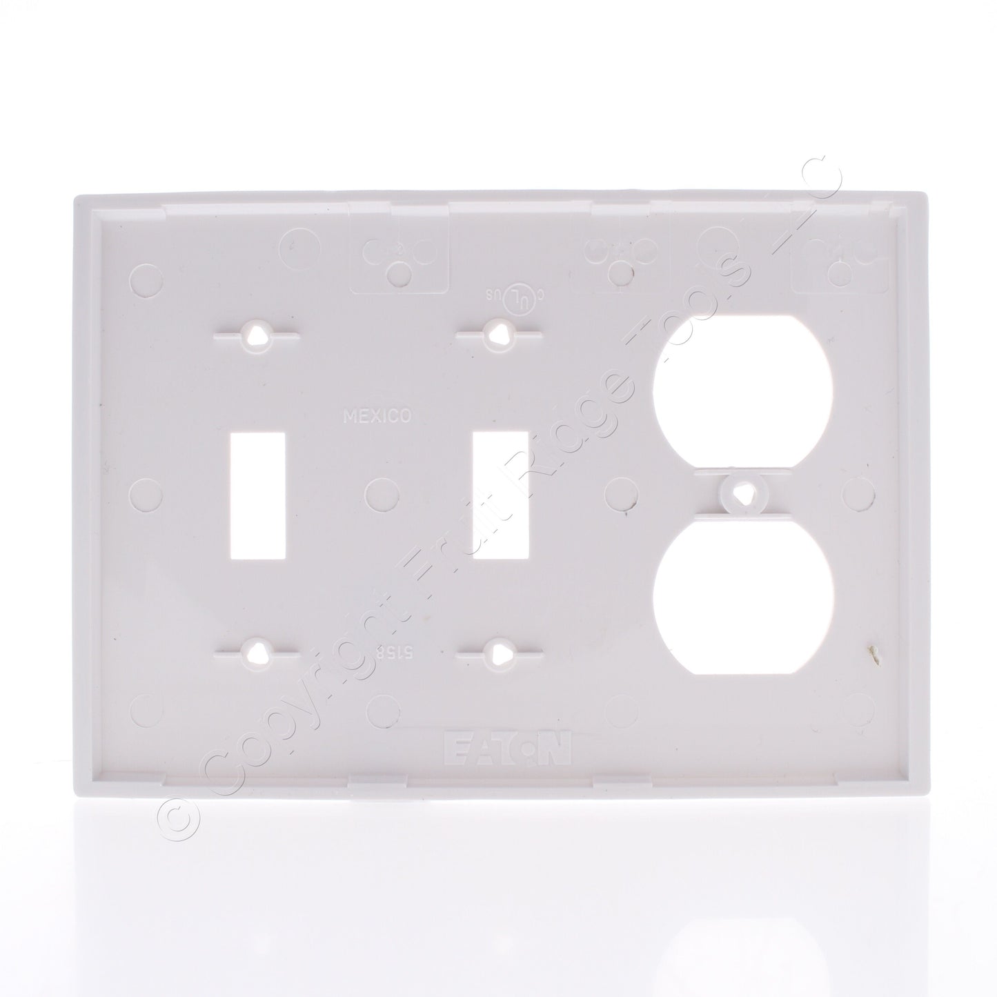 Eaton 5158W White 3-Gang Toggle Duplex Unbreakable Nylon Wallplate Cover 10pcs