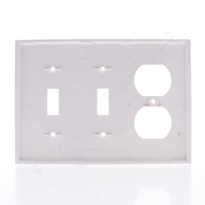 Eaton 5158W White 3-Gang Toggle Duplex Unbreakable Nylon Wallplate Cover 10pcs