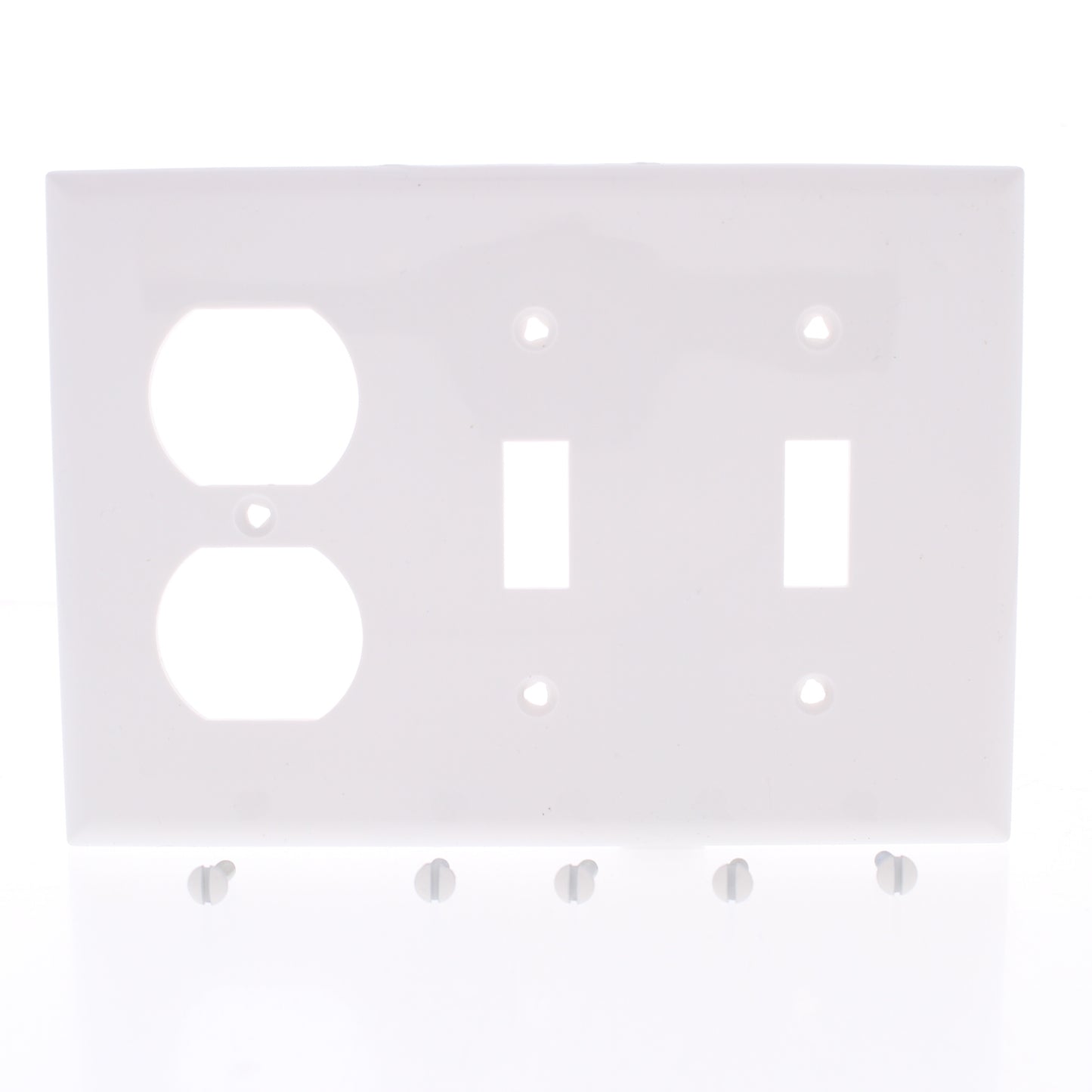 Eaton 5158W White 3-Gang Toggle Switch Duplex Outlet Unbreakable Wallplate Cover