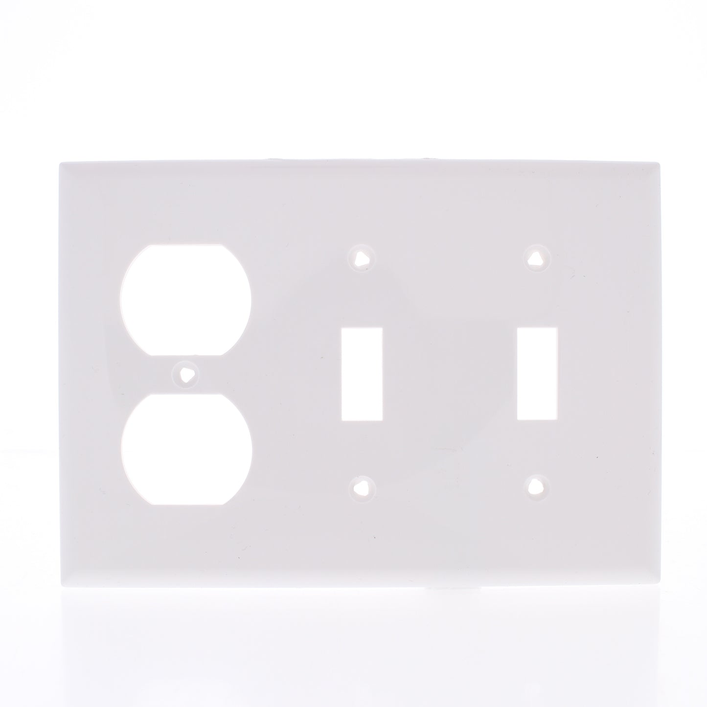 Eaton 5158W White 3-Gang Toggle Switch Duplex Outlet Unbreakable Wallplate Cover