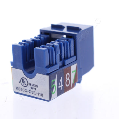 Eaton 5547-5EBL Blue Cat5e Snap-In Modular Data Jack 110 Style 8-Position RJ45