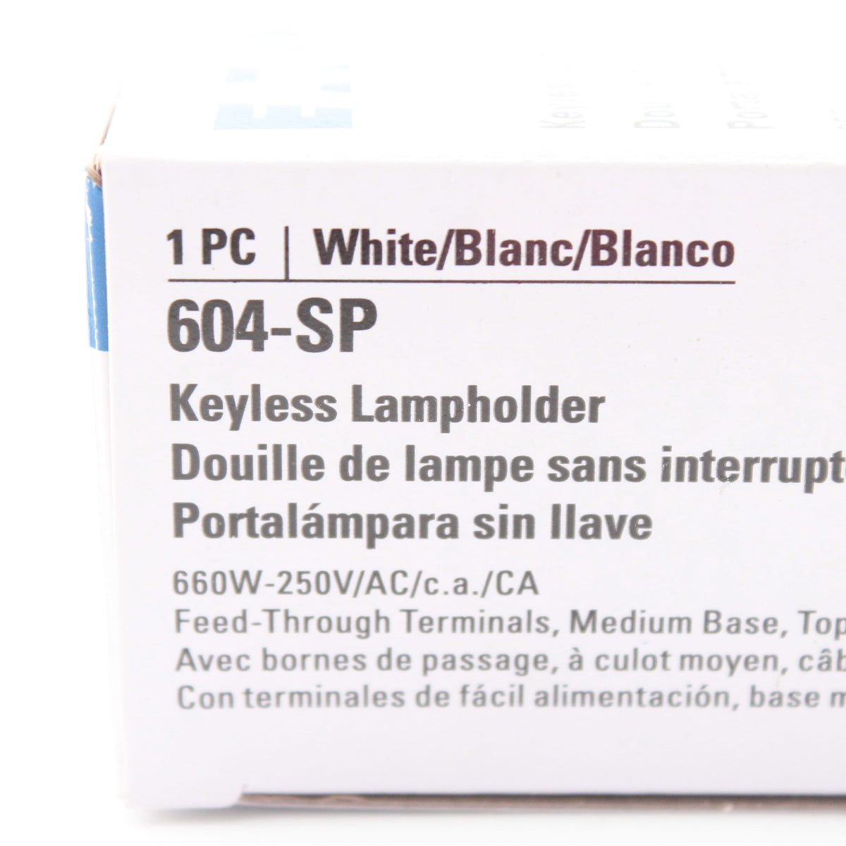 Eaton 604-SP Porcelain Ceiling Lampholder Keyless Light Socket 660W 4-Terminal